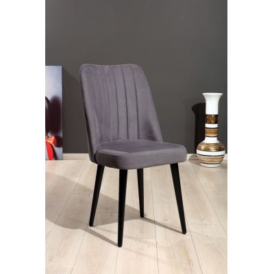 Set de scaune Polo, Diverse culori, Diverse configurații, 46x45x92 cm - Gri - Negru / 2 bucăți