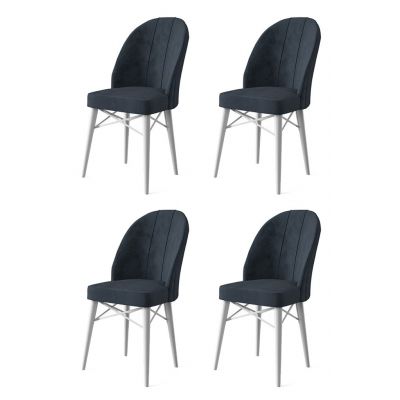 Set de scaune Ritim, Diverse culori, Diverse configurații, 44x42x96 cm - Antracit - Alb / 4 bucăți