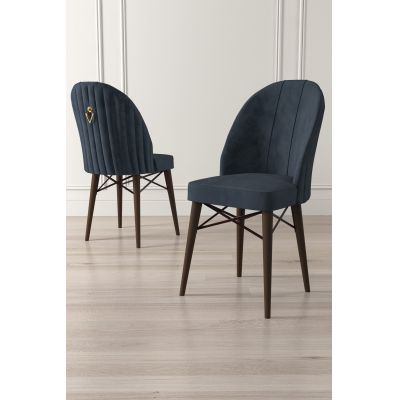 Set de scaune Ritim, Diverse culori, Diverse configurații, 44x42x96 cm - Antracit - Maro / 6 bucăți