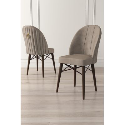 Set de scaune Ritim, Diverse culori, Diverse configurații, 44x42x96 cm - Cappuccino - Maro / 6 bucăți