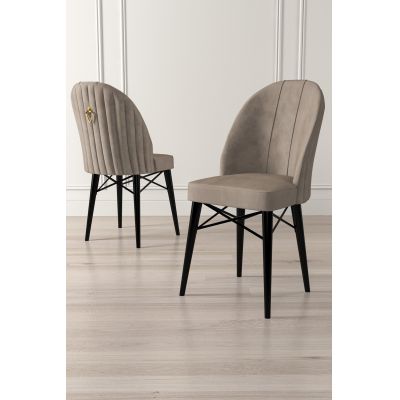 Set de scaune Ritim, Diverse culori, Diverse configurații, 44x42x96 cm - Cappuccino - Negru / 4 bucăți