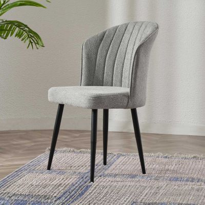 Set de scaune Rubi - gri, negru v2, Gri - Negru, Diverse configurații, 52x42x85 cm - 4 bucăți