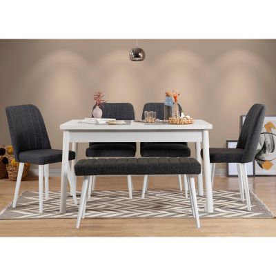 Set Masa Bucatarie și scaune (4 bucăți) Costa, 120x75x77 cm - Gri