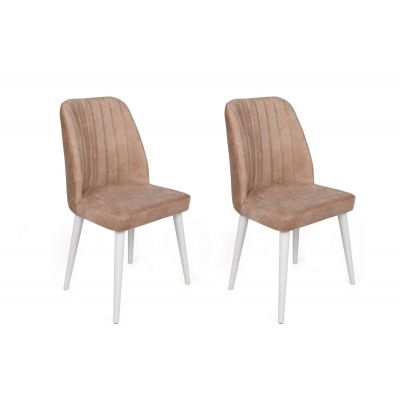 Set scaune (2 bucăți) Alfa Chair Set (2 Pieces), Kaki, 50x90x49 cm - Alb