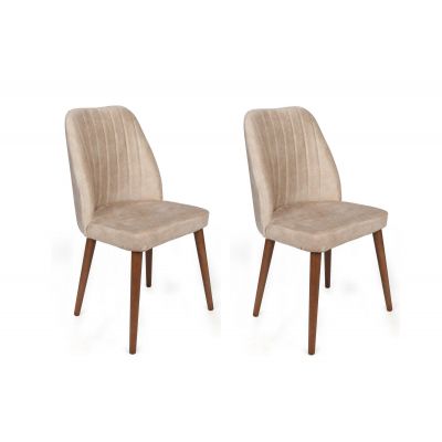 Set scaune (2 bucăți) Alfa Chair Set (2 Pieces), Kaki, 50x90x49 cm - Crem
