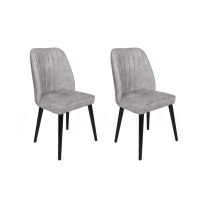 Set scaune (2 bucăți) Alfa Chair Set (2 Pieces), Kaki, 50x90x49 cm - Gri Negru