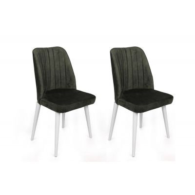 Set scaune (2 bucăți) Alfa Chair Set (2 Pieces), Kaki, 50x90x49 cm - Kaki Alb