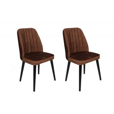 Set scaune (2 bucăți) Alfa Chair Set (2 Pieces), Kaki, 50x90x49 cm - Maro Negru