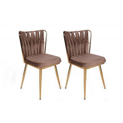 Set scaune (2 bucăți) Kuşaklı Chair Set (2 Pieces), Negru, 43x82x43 cm - arsiv