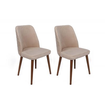 Set scaune (2 bucati) Bucatarie Sufragerie Tutku Chair  50 x 90 x 49 cm - Crem