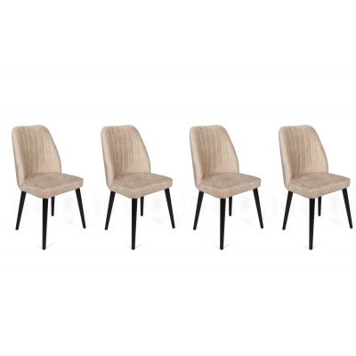Set scaune (4 bucăți) Alfa V4 Chair Set (4 Pieces), Kaki, 50x90x49 cm - arsiv