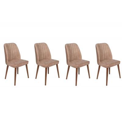Set scaune (4 bucăți) Alfa V4 Chair Set (4 Pieces), Kaki, 50x90x49 cm - arsiv6