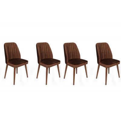 Set scaune (4 bucăți) Alfa V4 Chair Set (4 Pieces), Kaki, 50x90x49 cm - arsiv7