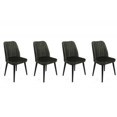 Set scaune (4 bucăți) Alfa V4 Chair Set (4 Pieces), Kaki, 50x90x49 cm - arsiv8
