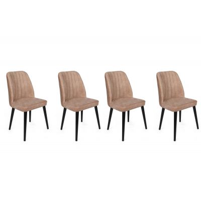Set scaune (4 bucăți) Alfa V4 Chair Set (4 Pieces), Kaki, 50x90x49 cm - arsiv9