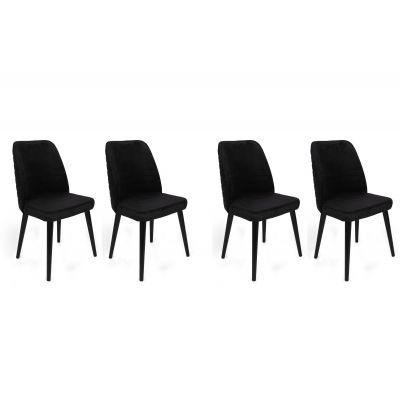 Set scaune (4 bucăți) Tutku V4 Chair Set (4 Pieces), Gri, 49x90x50 cm - Negru