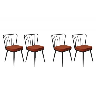 Set scaune (4 bucăți) Yıldız-1 Chair Set (4 Pieces), Albastru inchis, 42x82x43 cm - arsiv5