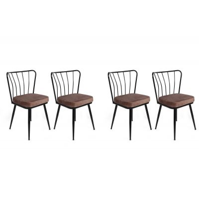 Set scaune (4 bucăți) Yıldız-1 Chair Set (4 Pieces), Albastru inchis, 42x82x43 cm - arsiv6