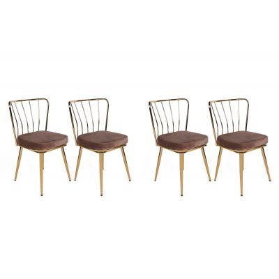 Set scaune (4 bucăți) Yıldız V4 Chair Set (4 Pieces), Albastru inchis, 42x82x43 cm - arsiv8