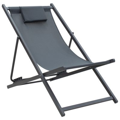 Sezlong Corte fag aluminiu texMaron, 190x70 cm - Antracit