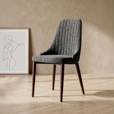 Scaun Arvello, Homla, 46.5x58x88  cm, metal/poliester, gri/maro