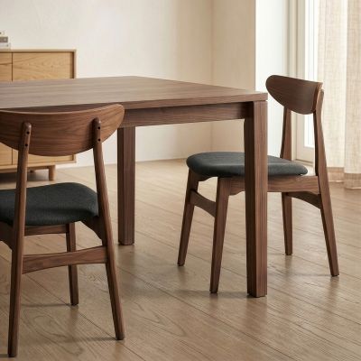 Set 2 scaune Eroso, Homla, 48x55.5x74.8 cm, lemn/poliester, maro/gri