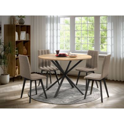 Set Masa Rotunda Spira + 4 Scaune Karma Cappuccino