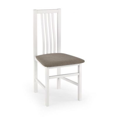 Scaun din lemn de fag tapitat cu stofa Pawel Alb / Gri, l46xA52xH94 cm Scaun din lemn de fag tapitat cu stofa Pawel Alb / Gri, l46xA52xH94 cm