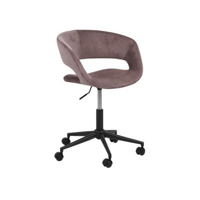 Scaun de birou ergonomic, tapitat cu stofa Grace Velvet Roz Inchis, l56xA54xH87 cm