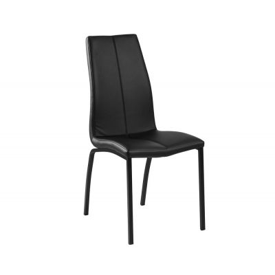 Scaun tapitat cu piele ecologica si picioare metalice Asama Negru II, l43,5xA57xH95 cm Scaun tapitat cu piele ecologica si picioare metalice Asama Negru II, l43,5xA57xH95 cm
