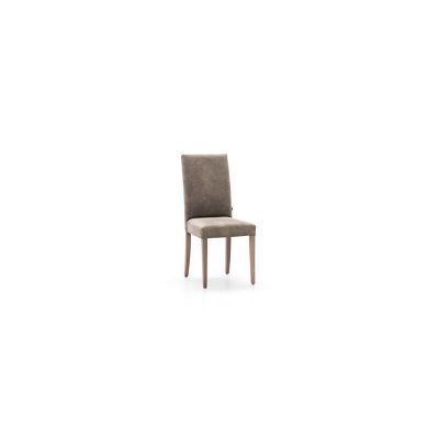 Scaun tapitat cu stofa, cu picioare din lemn Lena Kaki / Natural, l43xA42xH96 cm