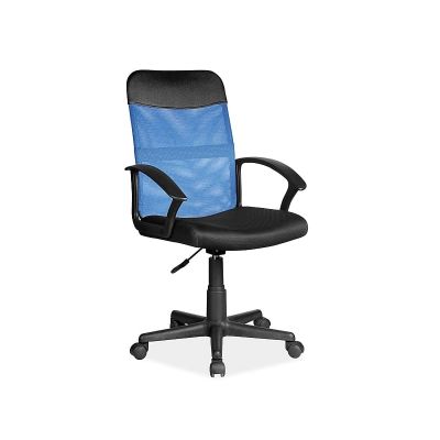 Scaun de birou ergonomic tapitat cu stofa Qwin-702 Albastru / Negru, l49xA48xH95-104 cm
