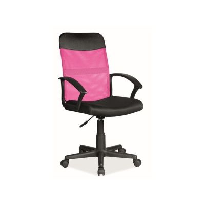 Scaun de birou ergonomic tapitat cu stofa Qwin-702 Roz / Negru, l49xA48xH95-104 cm