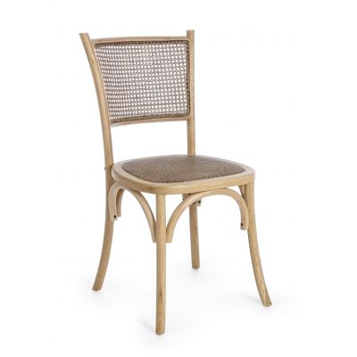Scaun din lemn de ulm, cu spatar si sezut din ratan natural Carrel Natural, l45xA53xH89 cm Scaun din lemn de ulm, cu spatar si sezut din ratan natural Carrel Natural, l45xA53xH89 cm