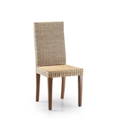 Scaun din ratan cu picioare de lemn, Fox Monica Natural, l45xA47xH100 cm
