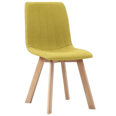 vidaXL Scaune de bucătărie, 4 buc., galben, material textil