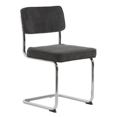 Scaun de dining gri din catifea reiată Rupert – Unique Furniture ieftin
