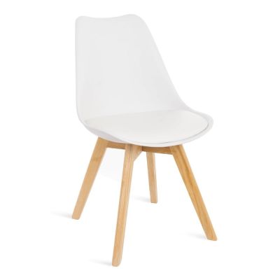 Set 2 scaune cu picioare din lemn de fag Bonami Essentials Retro, alb ieftin