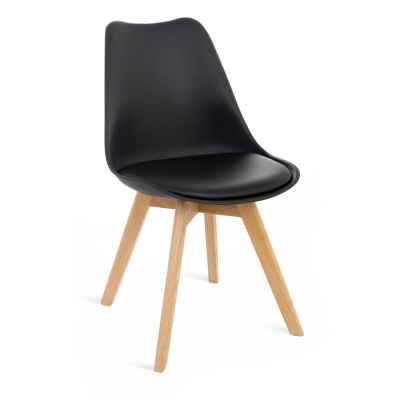 Set 2 scaune cu picioare din lemn de fag Bonami Essentials Retro, negru