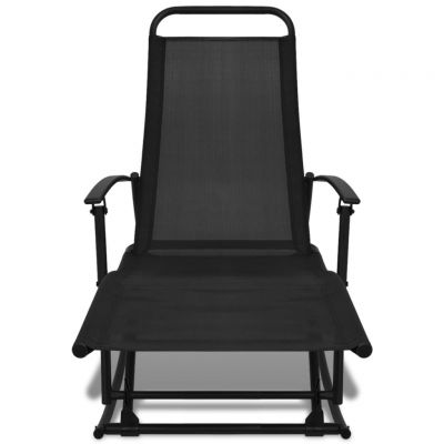 vidaXL Balansoar de grădină, negru, oțel și textilenă