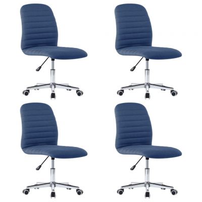 vidaXL Scaune de bucătărie, 4 buc., albastru, material textil