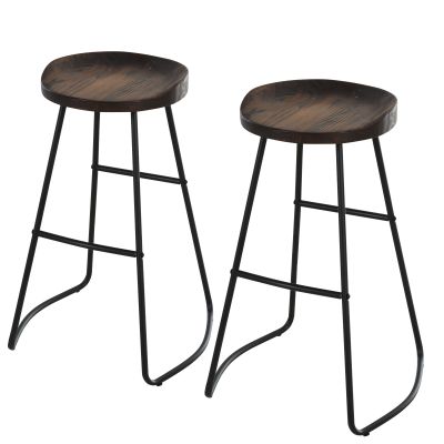 Set 2 scaune bar, 49,5x44x71 cm, maro HOMCOM | Aosom RO