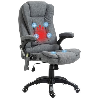 Scaun birou cu masaj, Sase Zone de Masaj Gri, pivotant 360°,Sarcina120 kg,Vinsetto | Aosom Romania