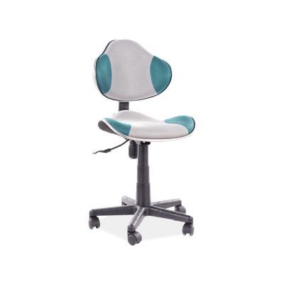 Scaun de birou pentru copii, tapitat cu stofa Q-G2 Turcoaz / Gri, l48xA41xH80-92 cm Scaun de birou pentru copii, tapitat cu stofa Q-G2 Turcoaz / Gri, l48xA41xH80-92 cm