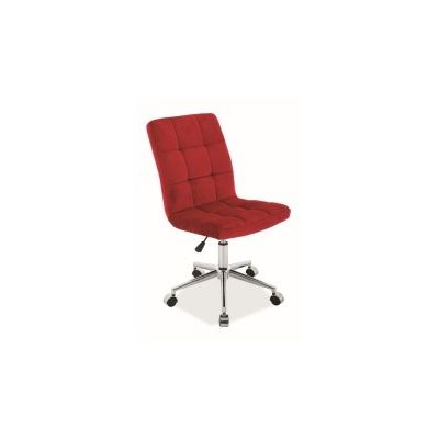 Scaun de birou tapitat cu stofa, Qwin-020 Velvet Bordeaux, l45xA40xH87-97 cm