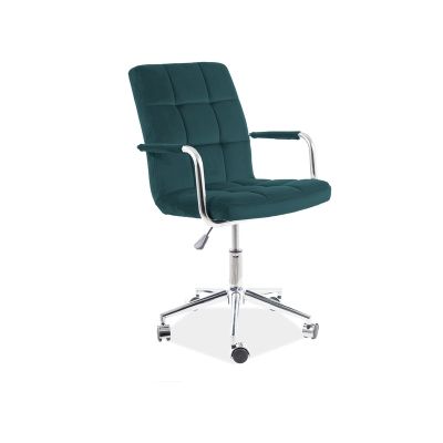 Scaun de birou tapitat cu stofa, Qwin-022 Velvet Verde Inchis, l51xA40xH87-97 cm