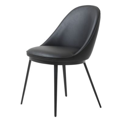 Scaun cu husă din imitație de piele Unique Furniture Gain, negru ieftin