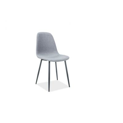 Scaun tapitat cu stofa, cu picioare metalice Franky Gri / Negru, l43xA51xH89 cm
