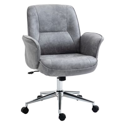 Vinsetto Scaun de Birou Ergonomic cu Înaltime Ajustabilă și Funcție de Balansoar cu Tapițerie din Microfibră, 67x69x92-102 cm, Gri  | Aosom Romania
