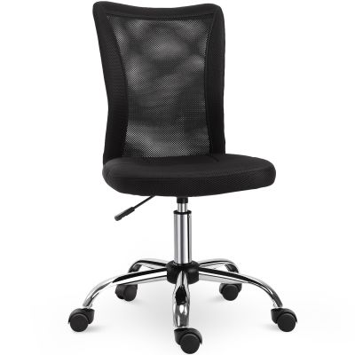 Vinsetto Scaun de Birou Ergonomic Rotativ Fara Cotiere, Inaltime Ajustabila cu 5 Roti Spatar Transpirant, Negru, 43x46x100cm | Aosom Romania Vinsetto Scaun de Birou Ergonomic Rotativ Fara Cotiere, Inaltime Ajustabila cu 5 Roti Spatar Transpirant, Negru, 43x46x100cm | Aosom Romania